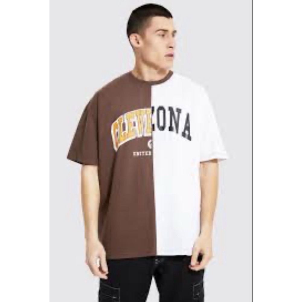 BooHooMan Cleveland-Arizona‎ Brown/White Large